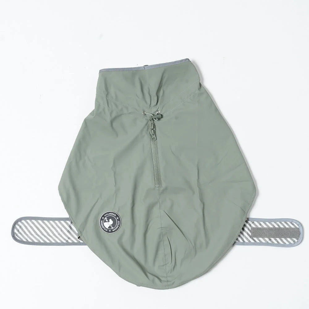 60# Green Waterproof Reflective Dog Raincoat for Small