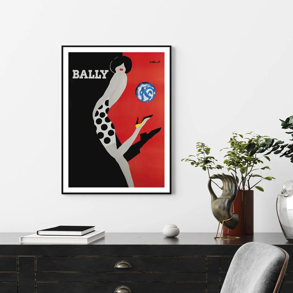 60cm x 90cm Fashion Bally Black Frame Canvas Wall Art
