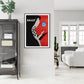 60cm x 90cm Fashion Bally Black Frame Canvas Wall Art