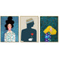 60cm x 90cm Modern Figure 3 Sets Gold Frame Canvas Wall Art