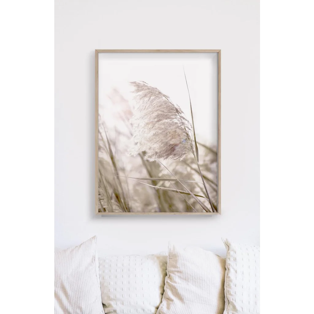 60cm x 90cm Pampas Grass 2 Sets Wood Frame Canvas Wall Art