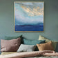 60cm x 60cm Abstract Gold Blue Square Gold Frame Canvas