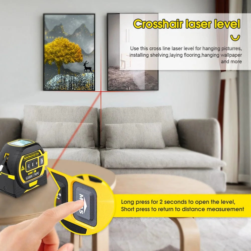 60m Laser Measure Cross-line Laser Level 5m Tape Measure