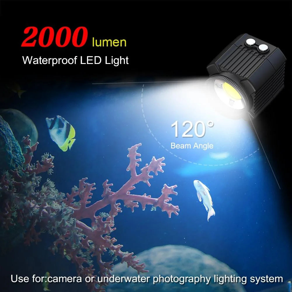 60m Waterproof Led Diving Light for Gopro Hero 12 - Perfect