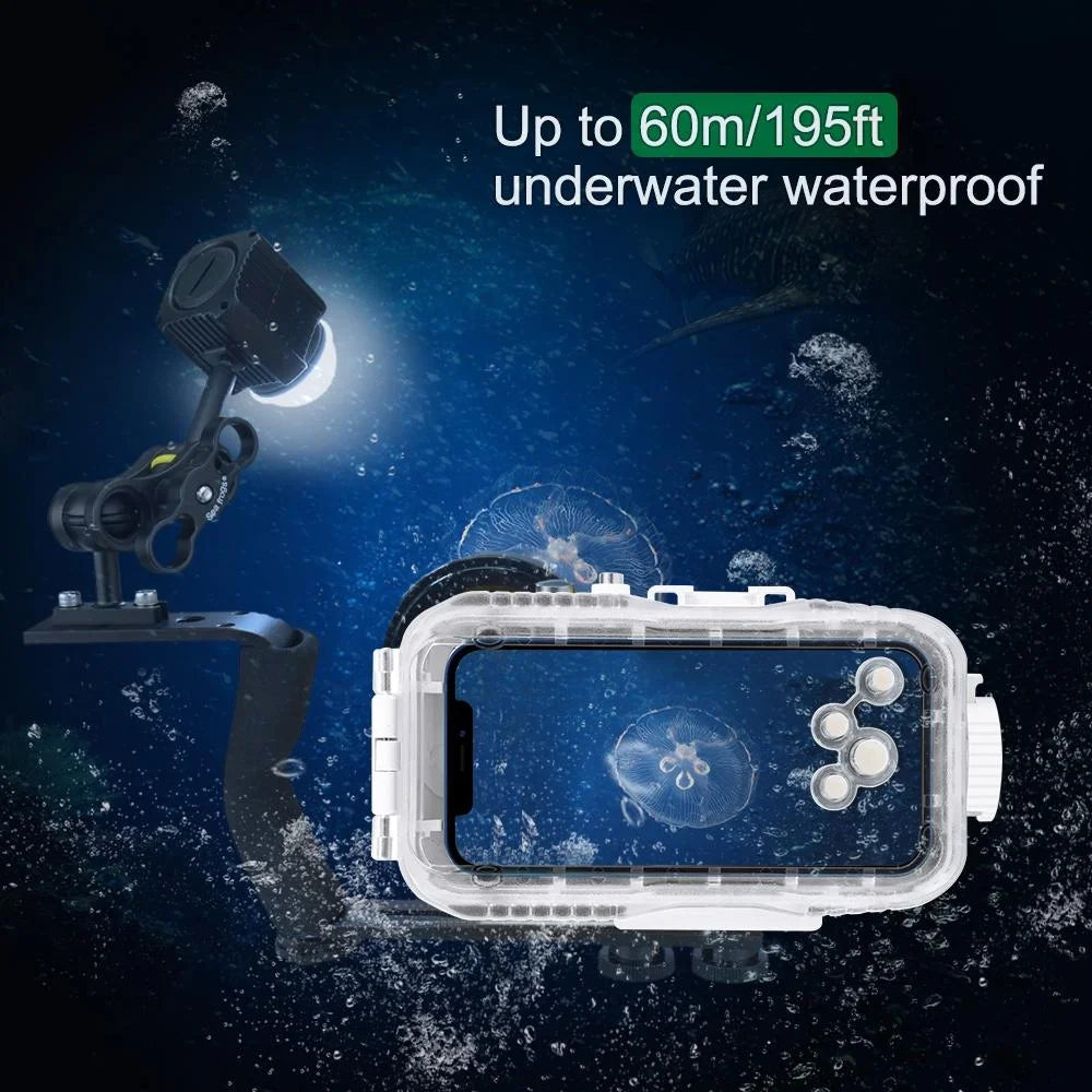 60m Waterproof Led Diving Light for Gopro Hero 12 - Perfect