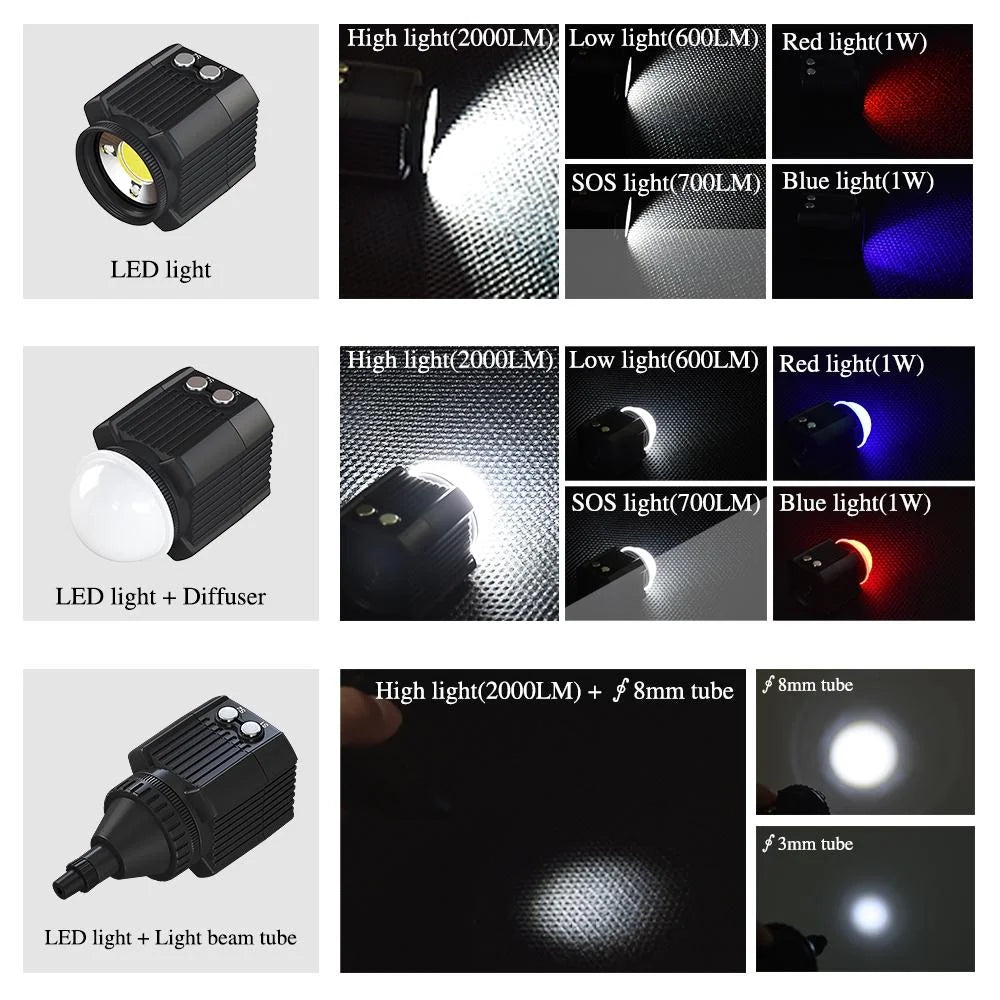 60m Waterproof Led Diving Light for Gopro Hero 12 - Perfect
