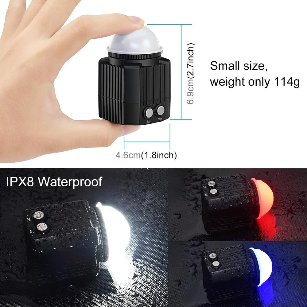 60m Waterproof Led Diving Light for Gopro Hero 12 - Perfect