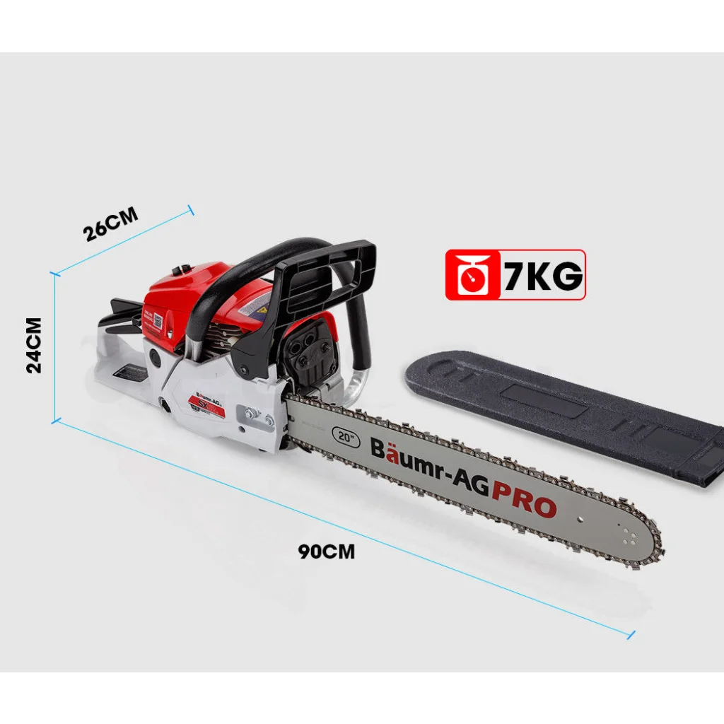 62CC Petrol Commercial Chainsaw 20 Bar E-Start Pruning