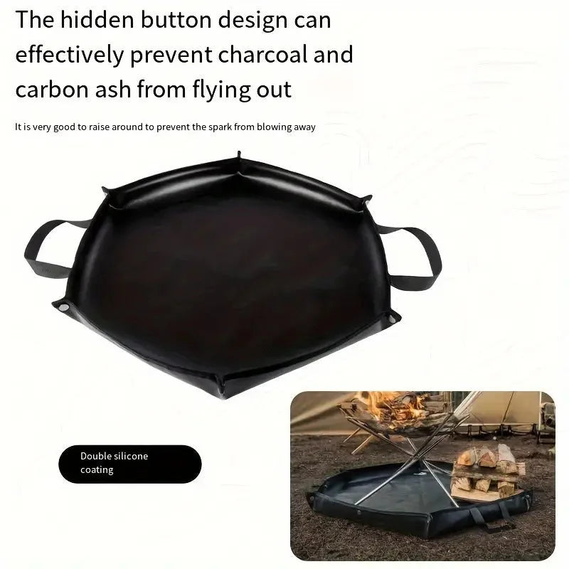 64cm Hexagonal Double-Sided Silicone Fireproof Mat for BBQ