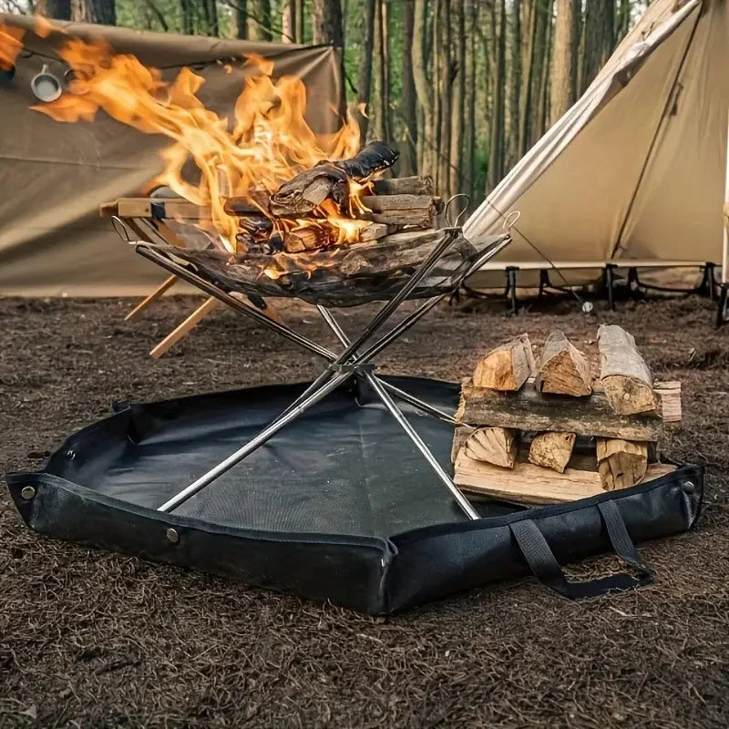 64cm Hexagonal Double-Sided Silicone Fireproof Mat for BBQ