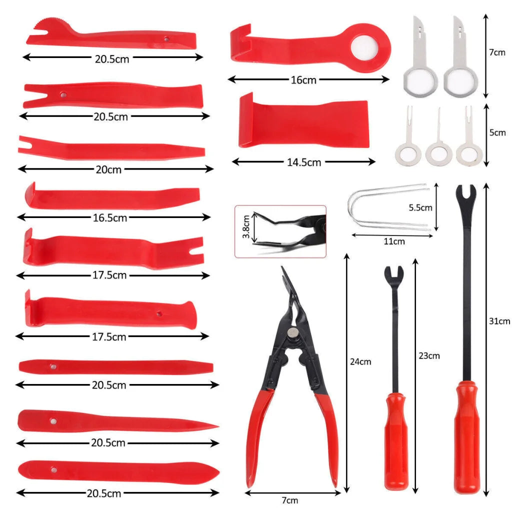 65pcs Car Trim Removal Tool Set Pry Bar Dash Kit - Auto