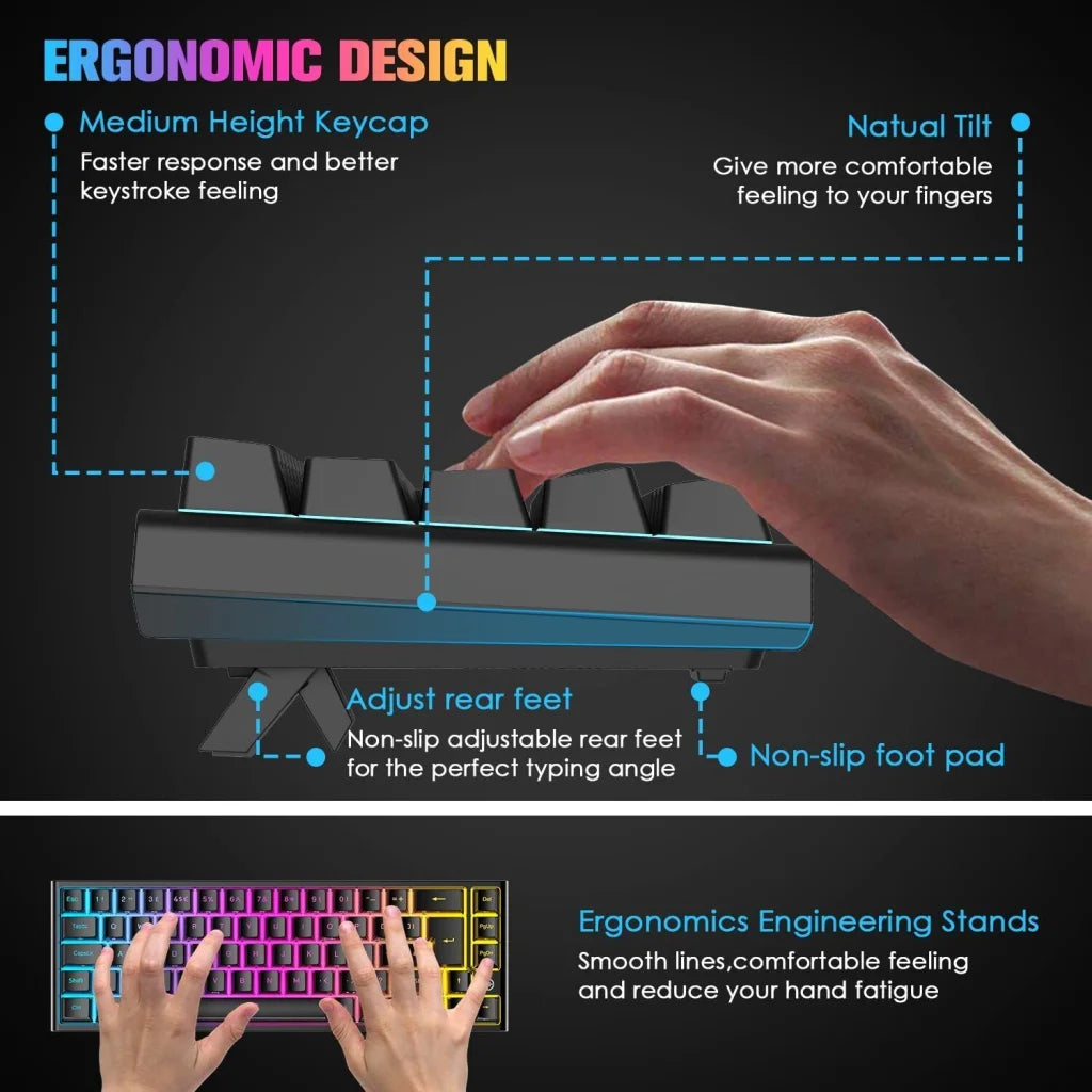 Keys layout design with mechanical gaming keyboard pc