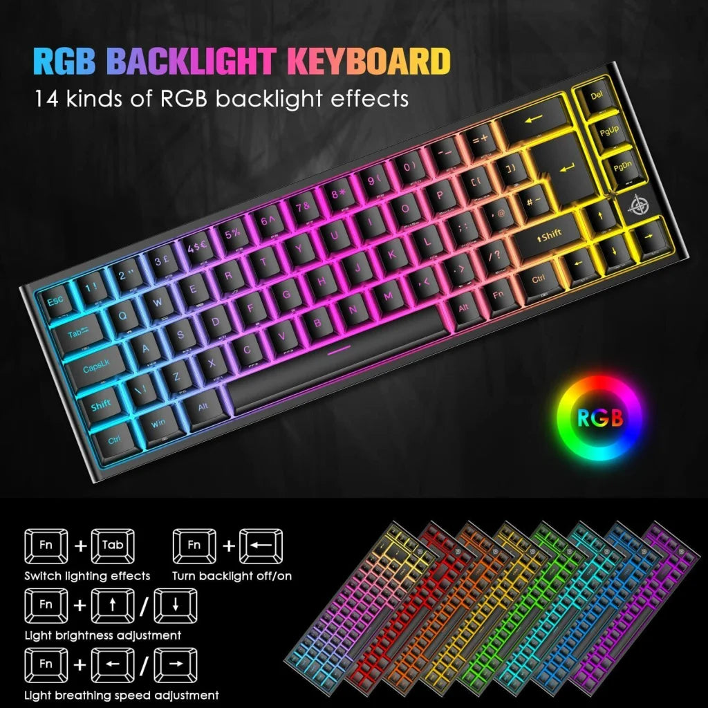 Keys layout design with mechanical gaming keyboard pc rgb