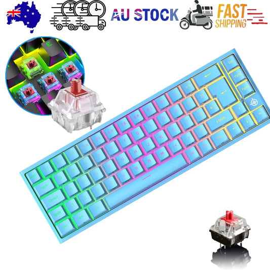 Blue keys layout design with mechanical gaming keyboard pc