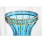 67cm Blue Glass Tall Floor Vase with Metal Flower Stand - Premium