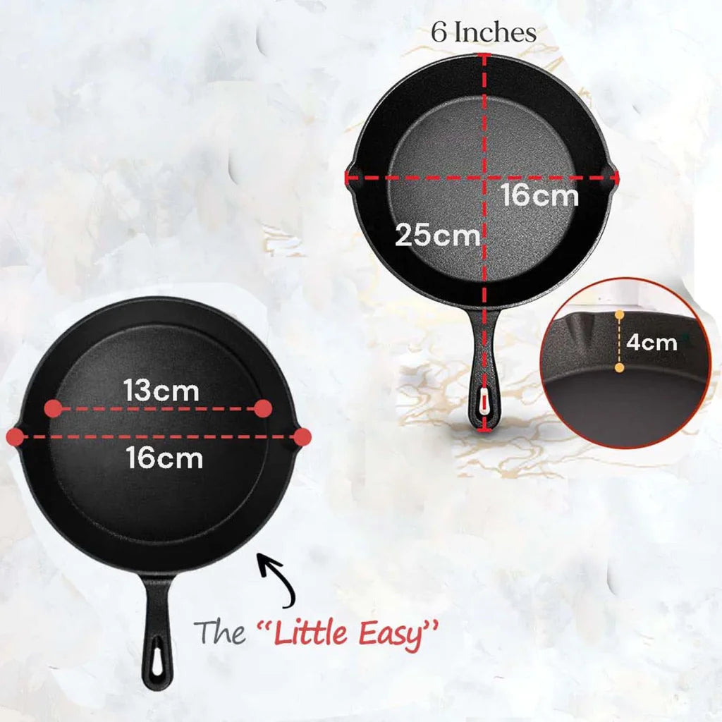 Cast iron skillet with cookware chef quality pre