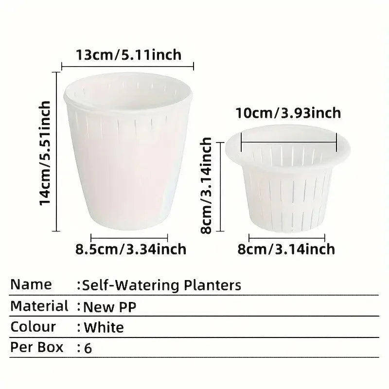 6pcs Self Watering Flowerpot Breathable Planter