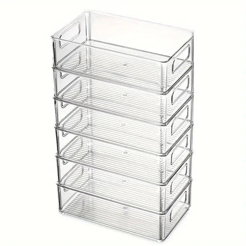 6pcs Transparent Fridge Organizer Storage Box for Kitchen