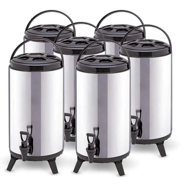 6X 10L Portable Insulated Cold/Heat Coffee Tea Beer Barrel Brew Pot with Dispenser - Premium