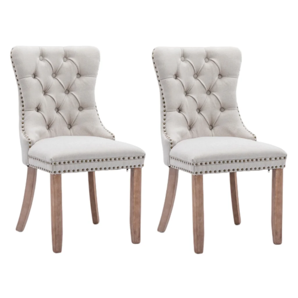 6x AADEN Modern Elegant Button-Tufted Upholstered Fabric