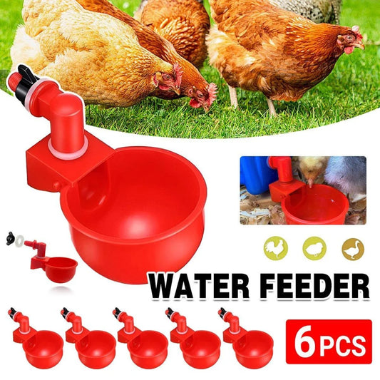 6x Automatic Chicken Water Cup Waterer Poultry Drinking
