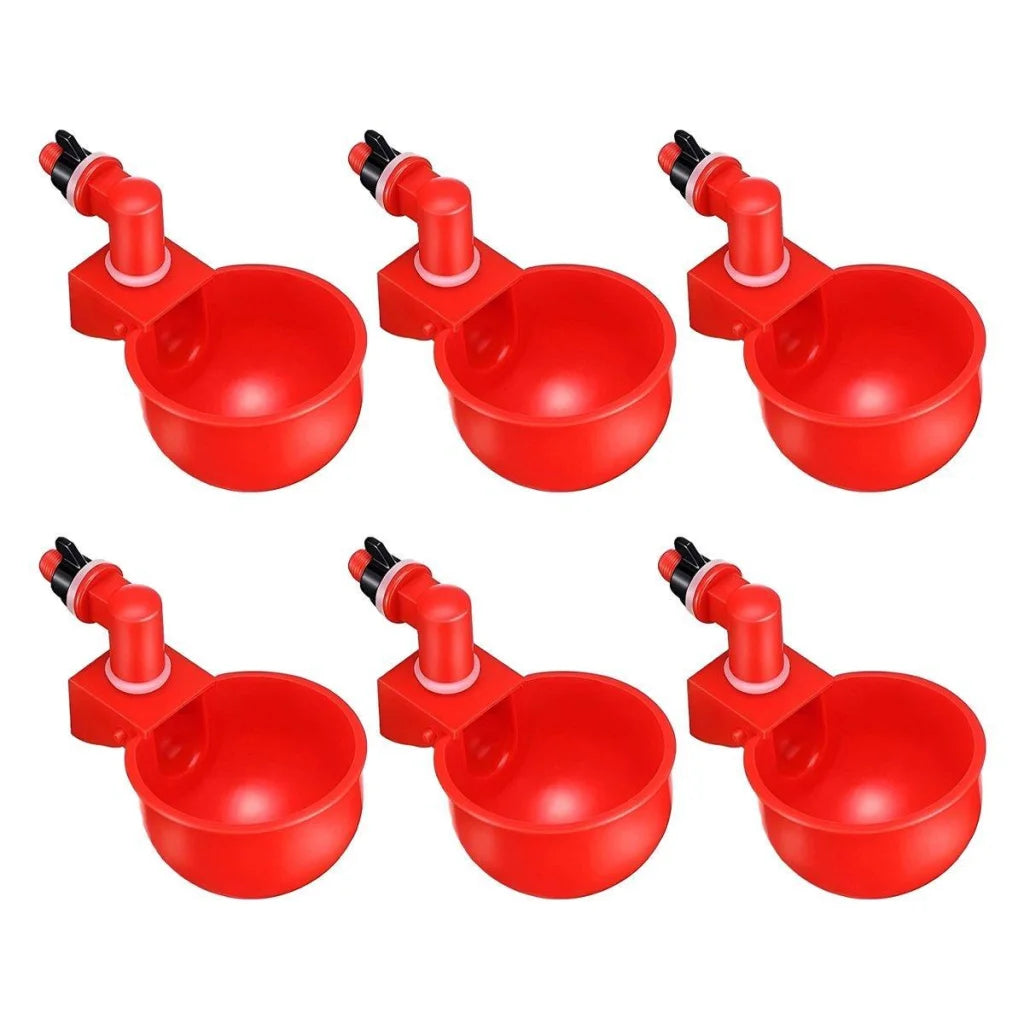 6x Automatic Chicken Water Cup Waterer Poultry Drinking