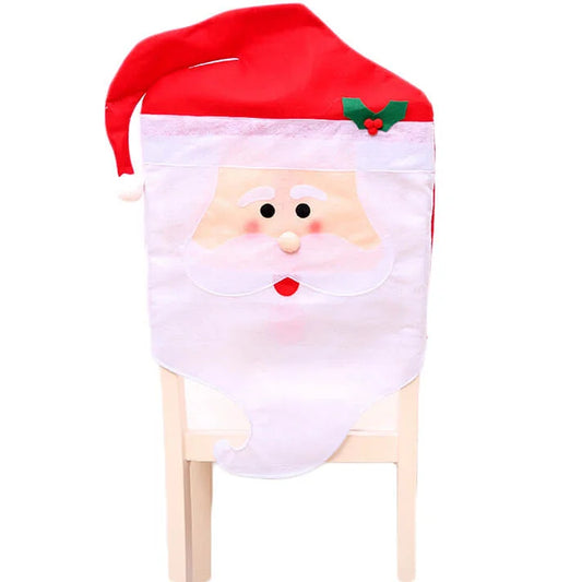 6x Christmas Cute Lady Santa Hat Chair Covers Dinner Home