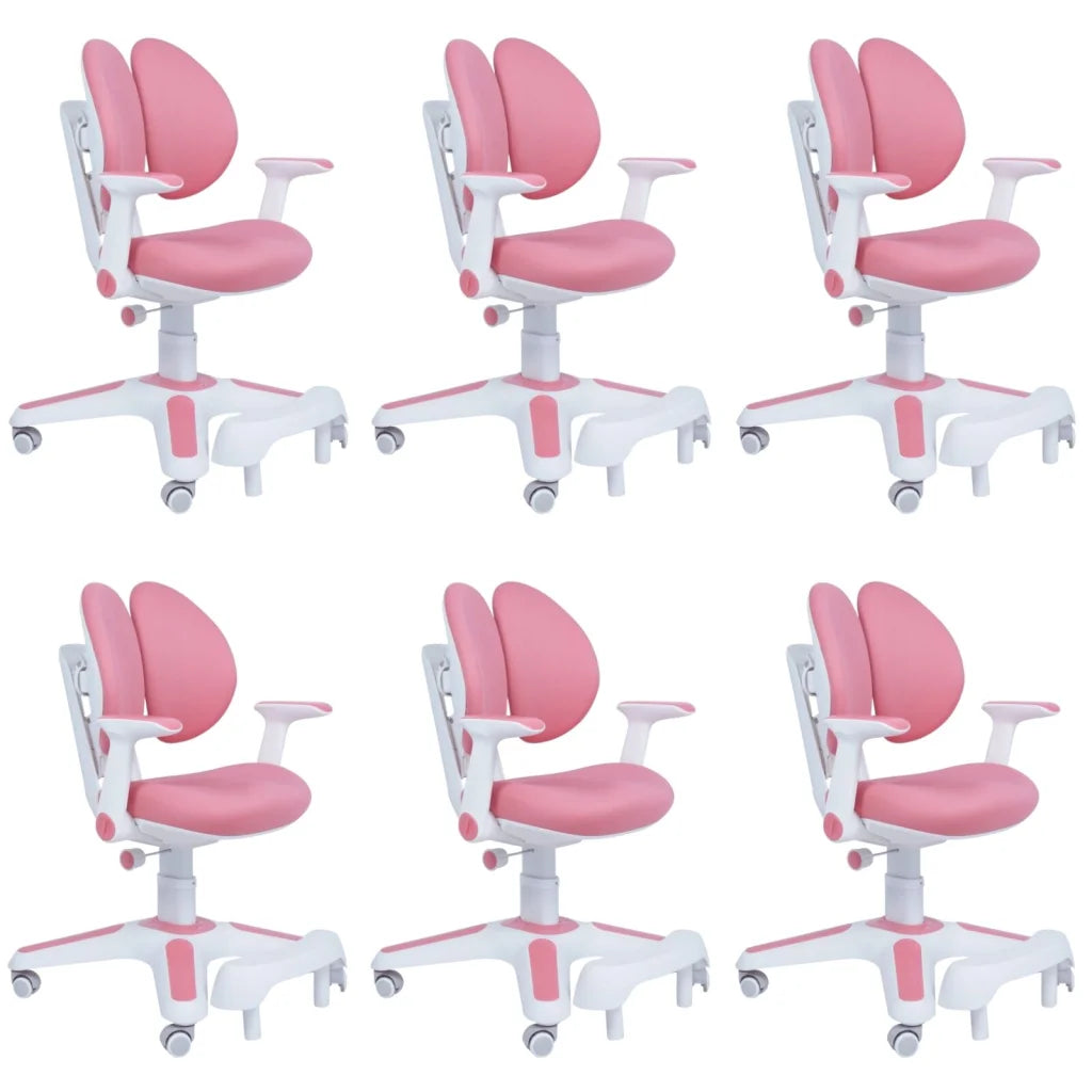 6x Ergonomic Children Kids Study Chairs Height Adjustable