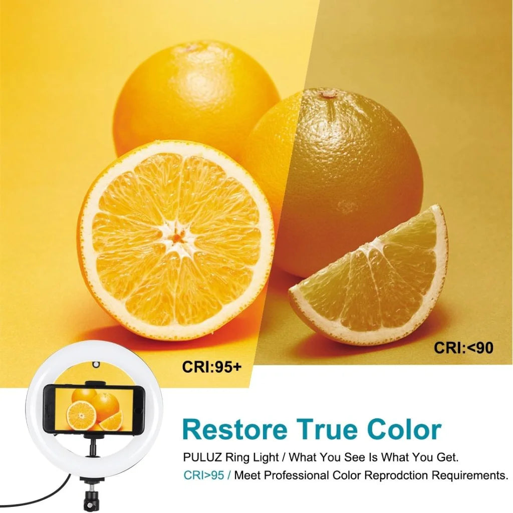 7.9 Mirror Light with Tripod & Usb 3 Modes Dual Colour