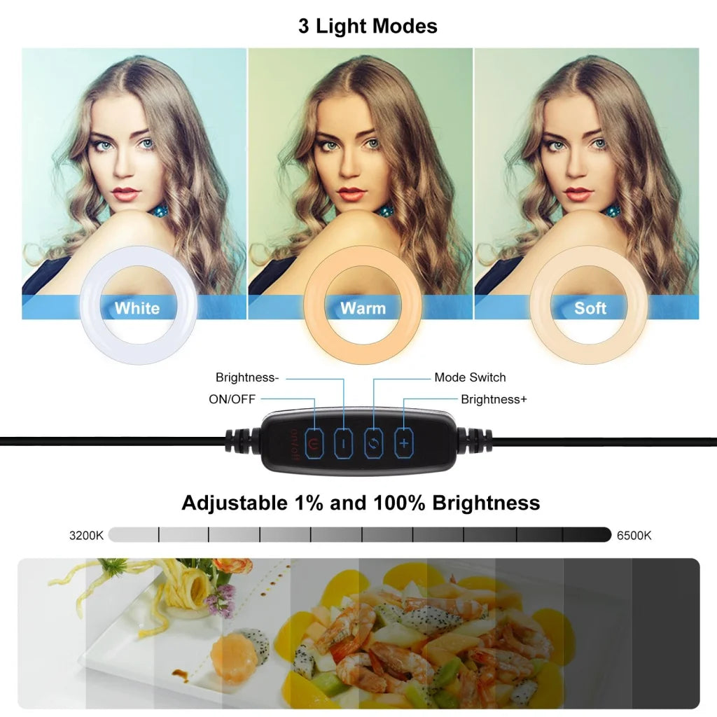7.9 Ring Selfie Light with Dual Colour Led for Vlogging &
