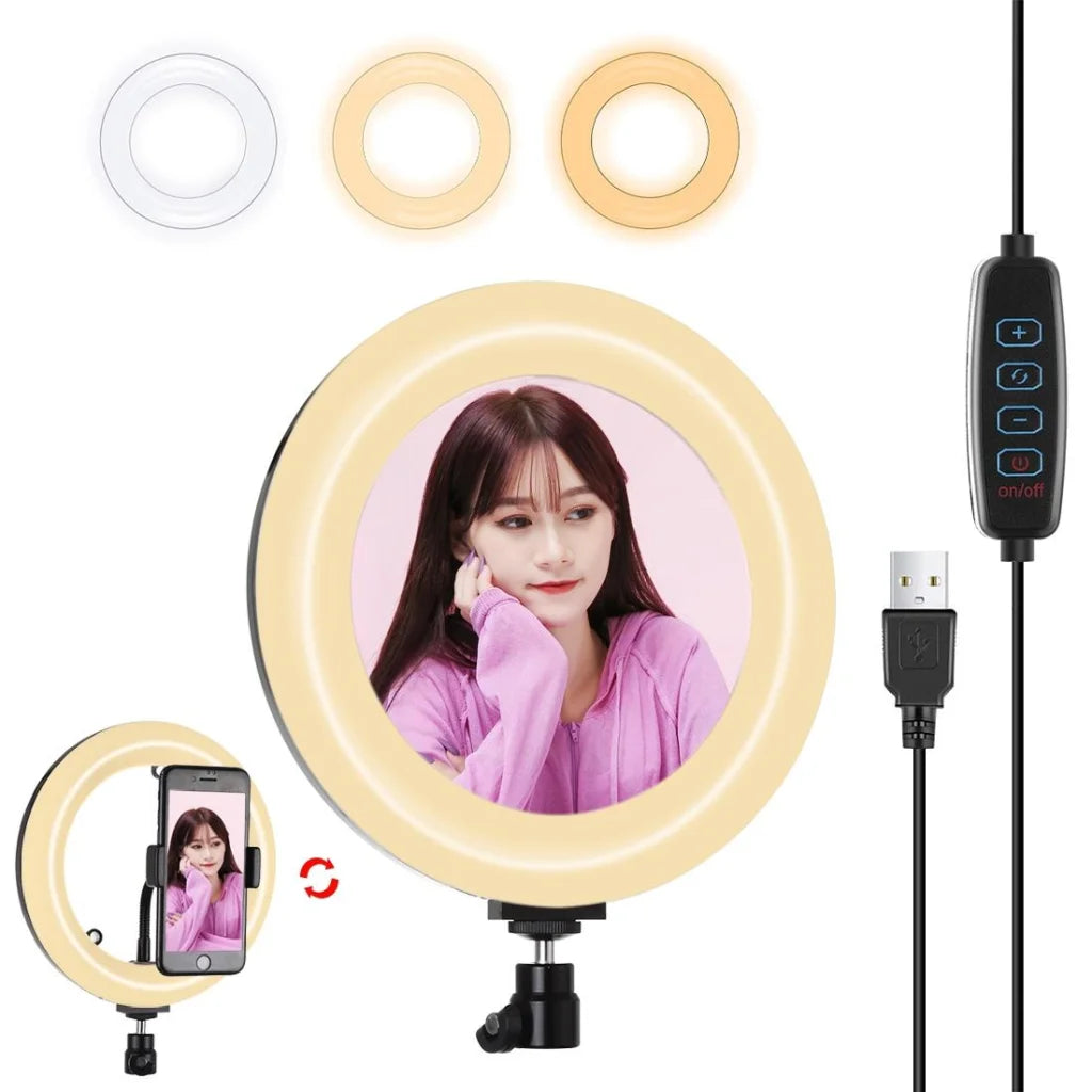 7.9 Usb 3 Modes Dimmable Dual Colour Led Ring Light