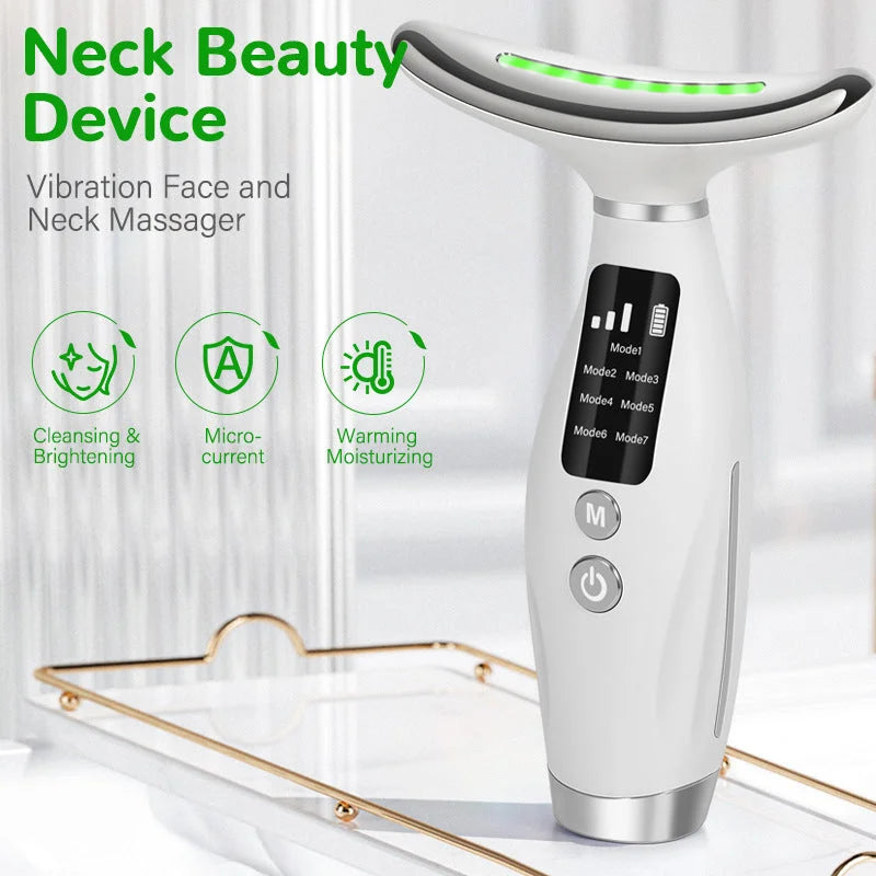 7-Color LED Neck Massager with Heat Therapy 7 Modes USB