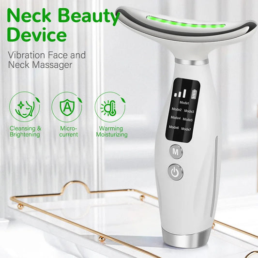 7-Color LED Neck Massager with Heat Therapy 7 Modes USB