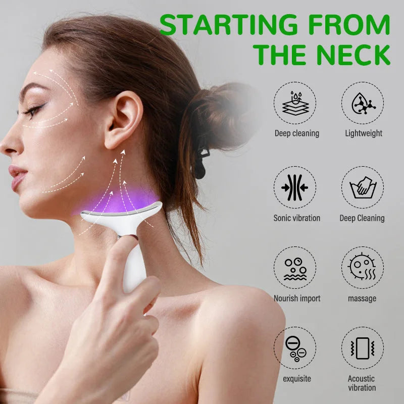 7-Color LED Neck Massager with Heat Therapy 7 Modes USB