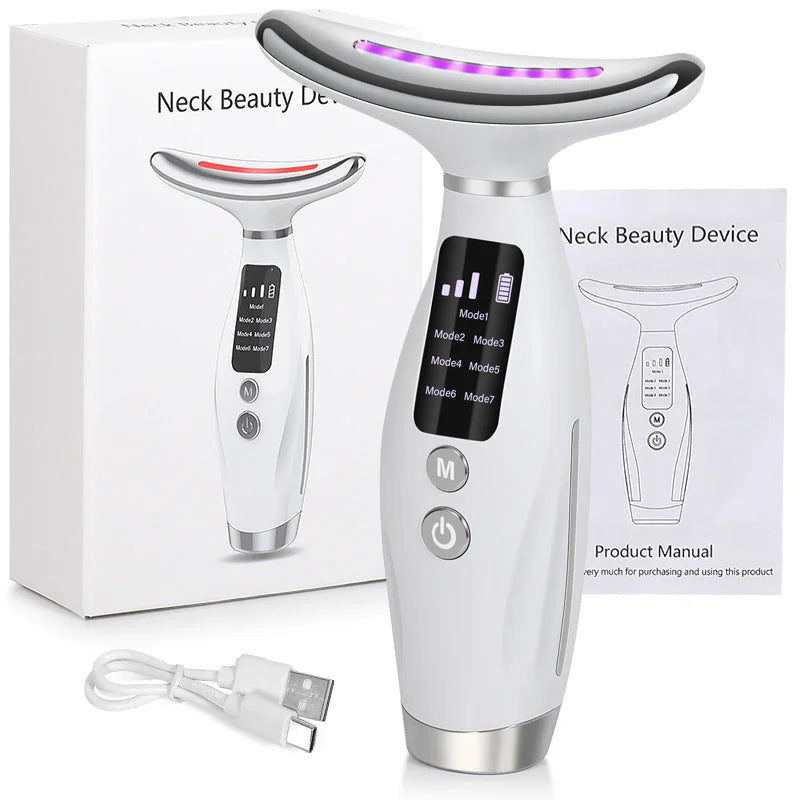 7-Color LED Neck Massager with Heat Therapy 7 Modes USB