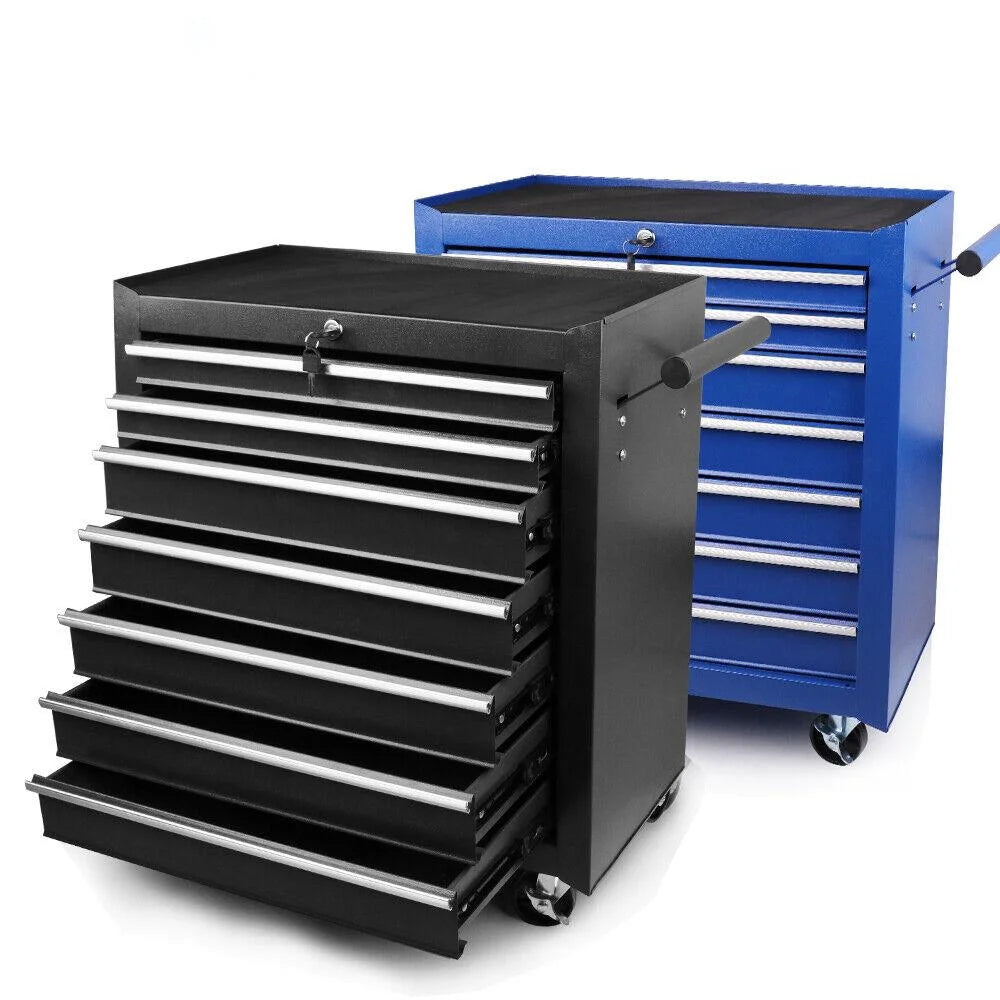 7-Drawer Drawer Tool Box Trolley Cabinet - Blue or Black