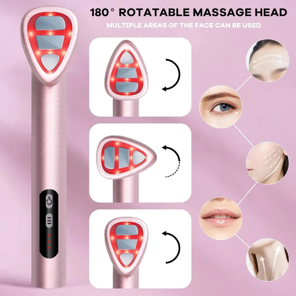 7-in-1 LED Facial Therapy Wand with 180 Rotatable Head &