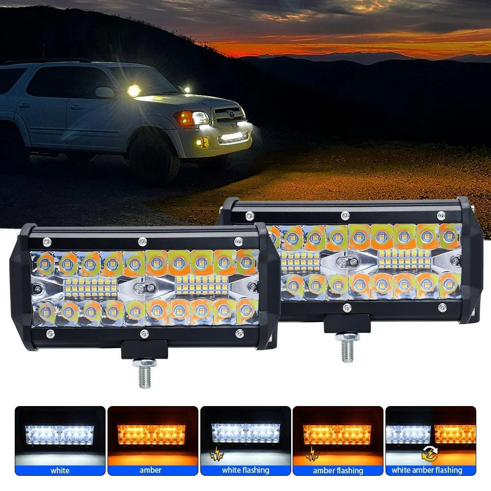 7 Inch 15W 3 Row Car Led Strip Light Working Refit