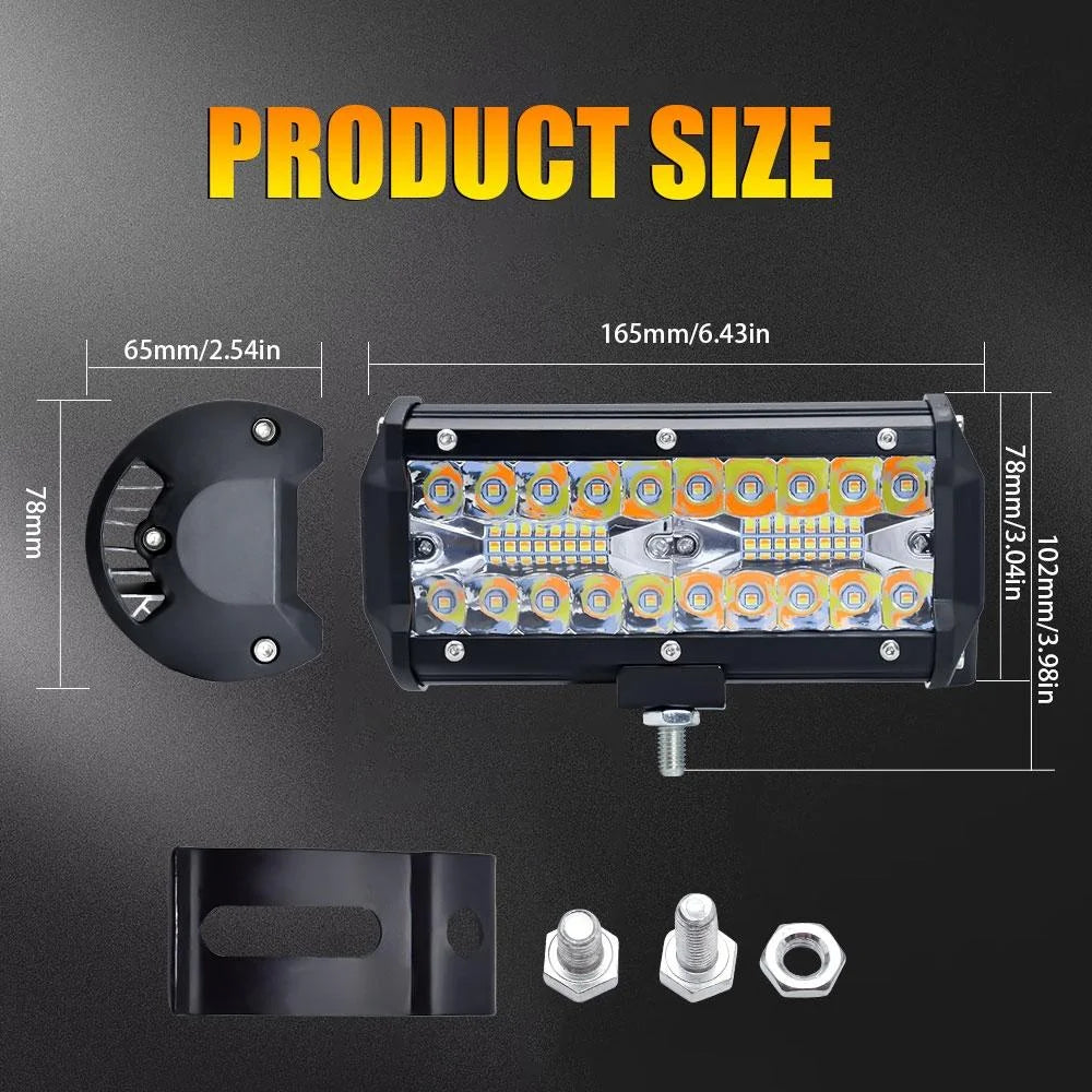 7 Inch 15W 3 Row Car Led Strip Light Working Refit