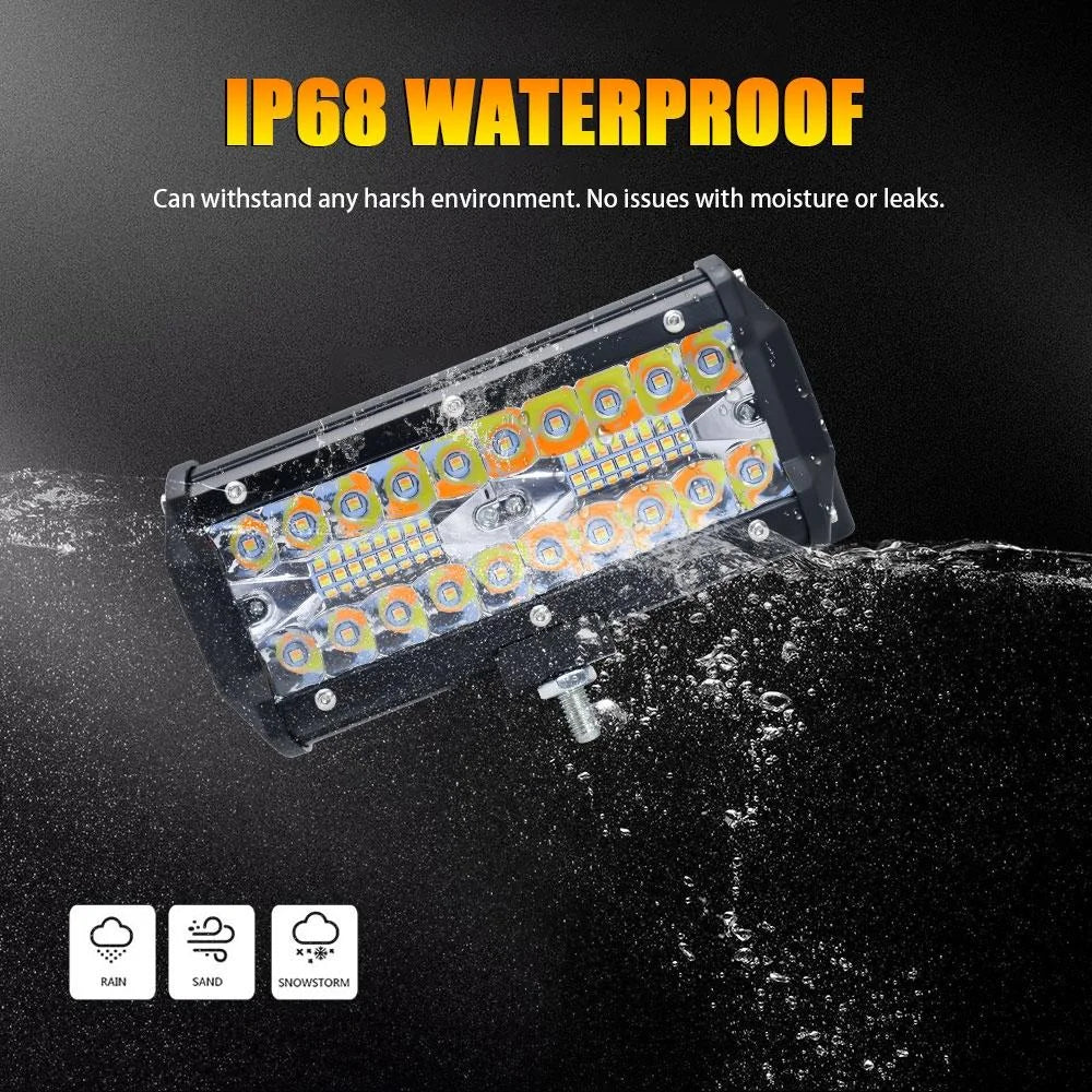 7 Inch 15W 3 Row Car Led Strip Light Working Refit