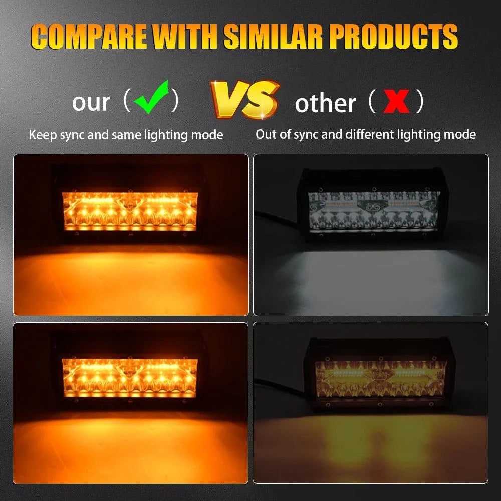 7 Inch 15W 3 Row Car Led Strip Light Working Refit
