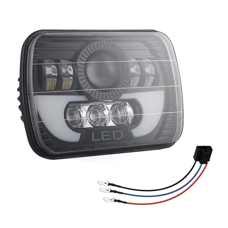 7 Inch 35W 4000Lm 6000K + Amber Car Truck Square Led