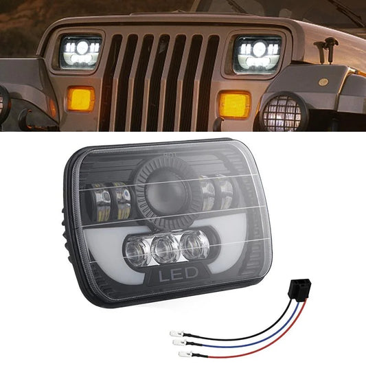 7 Inch 35W 4000Lm 6000K + Amber Car Truck Square Led