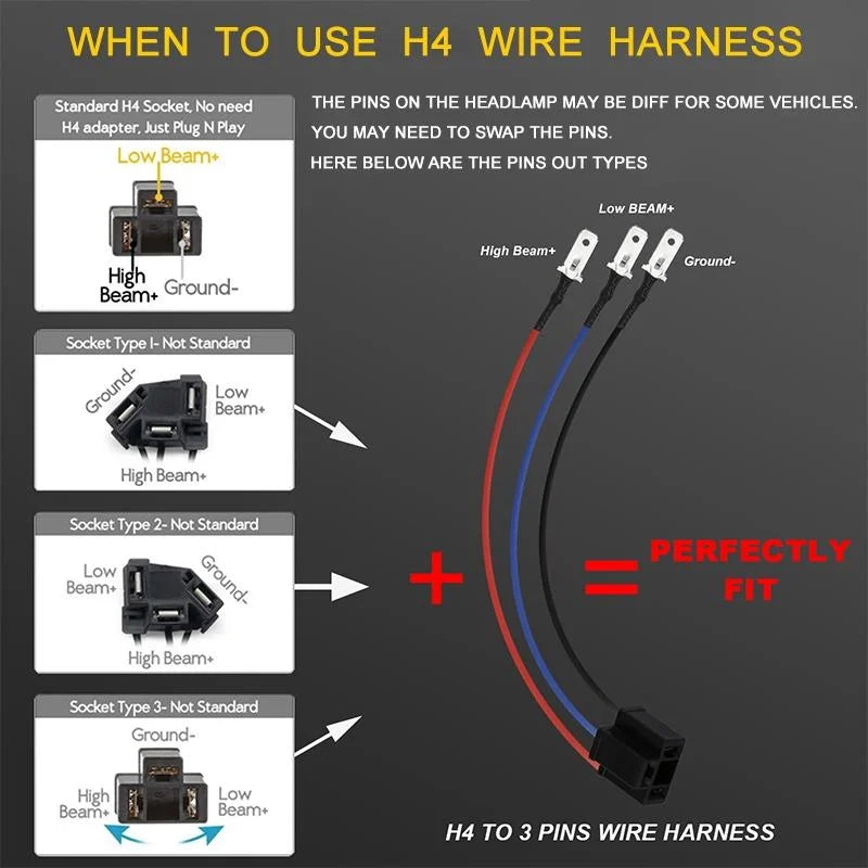 7 Inch 35W 4000Lm 6000K + Amber Car Truck Square Led