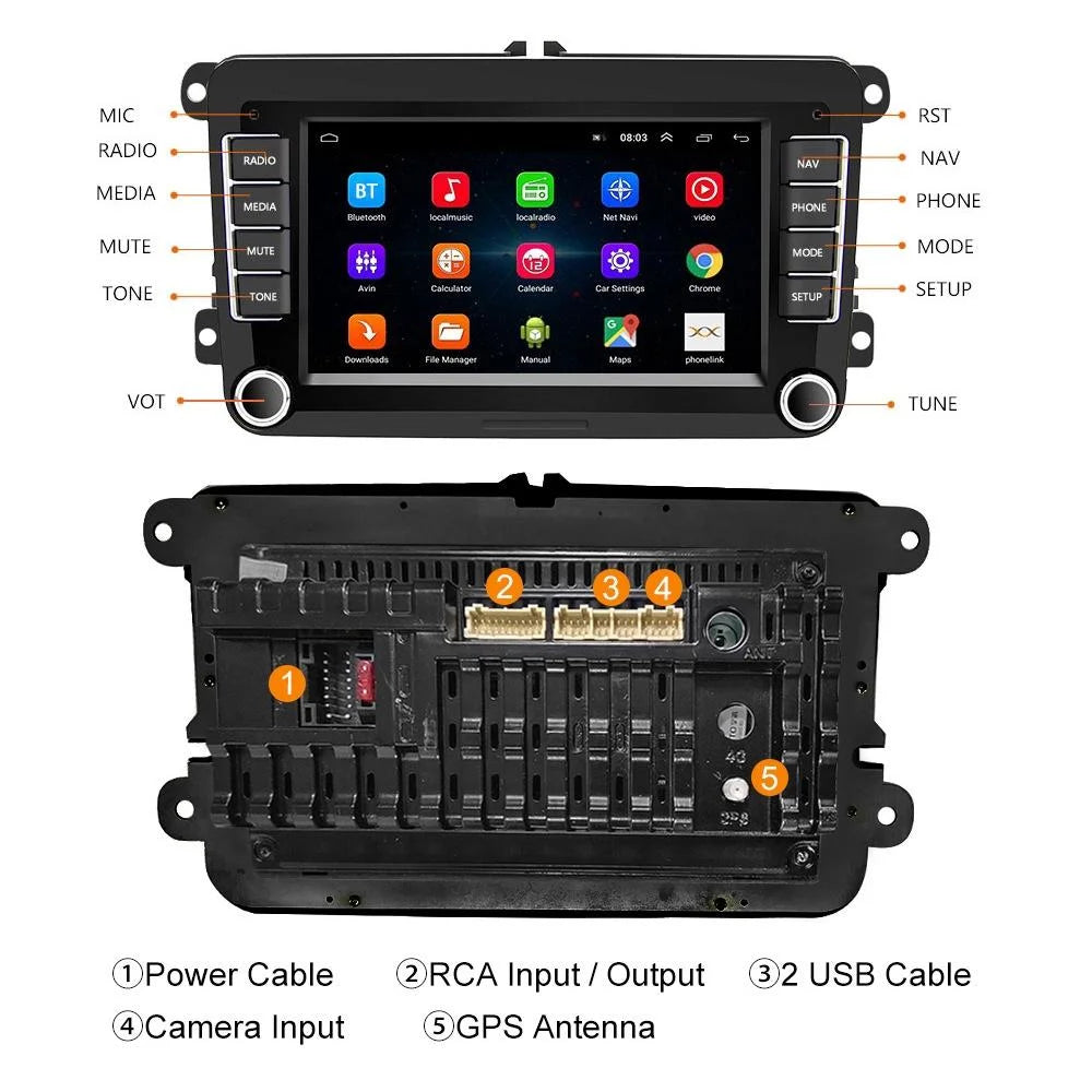 7 Inch Android Car Navigation Player For Volkswagen - 2