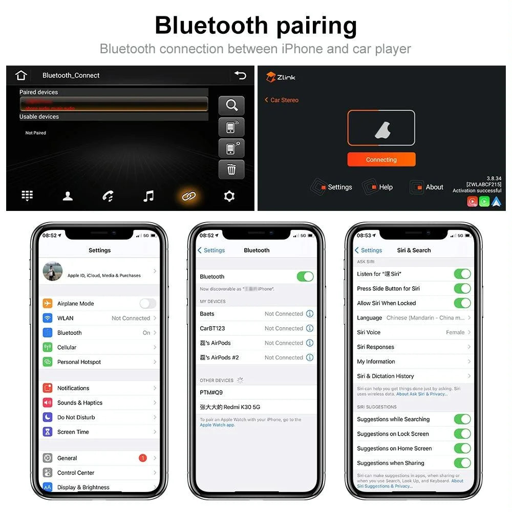 7 Inch Android Car Navigation Player With Wireless Carplay