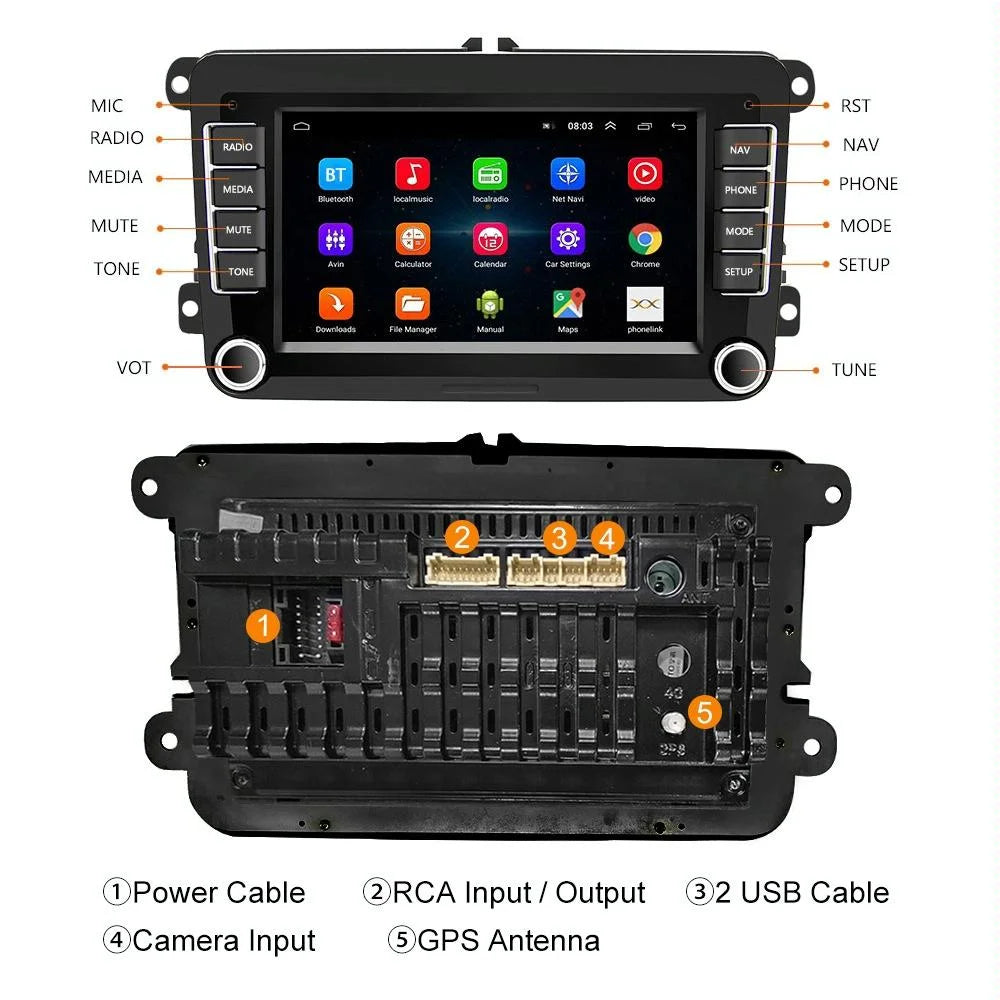 7 Inch Android Car Navigation Player With Wireless Carplay