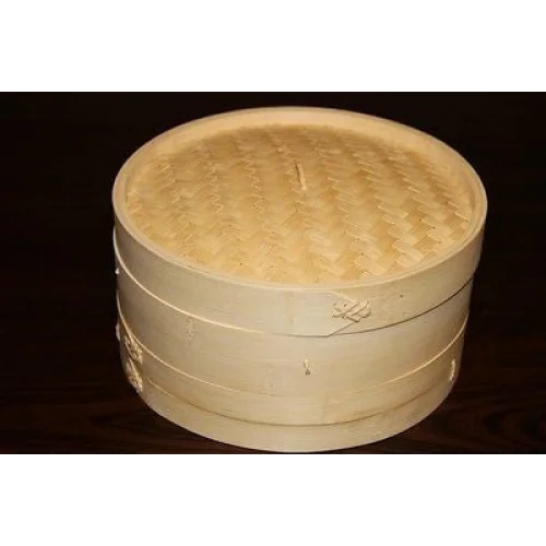7 Inch Bamboo Steamer Set-2 Steamer Baskets With 1 Lid
