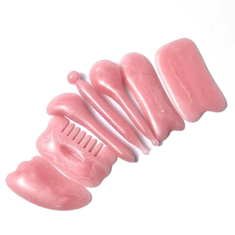 7-Piece Facial Tendon Stick & Scraping Board Set Pink