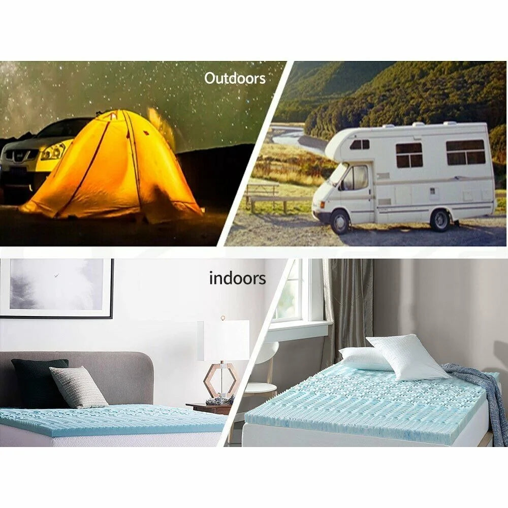 7-Zone Memory Foam Topper 8CM Cool Gel Pad Medium Firm